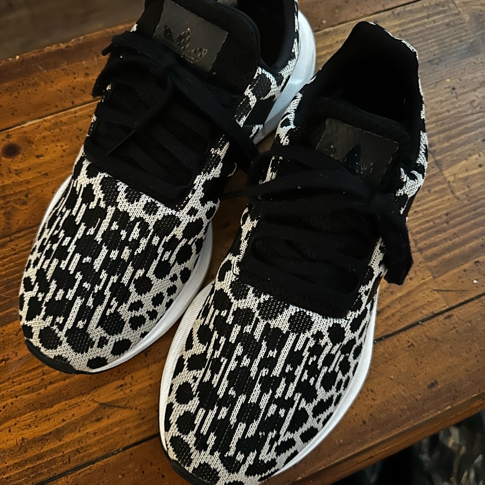 Black and White Knit Sneakers